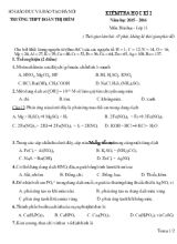 Kiểm tra học kì I năm học 2015  2016 môn Hóa học - Lớp 11